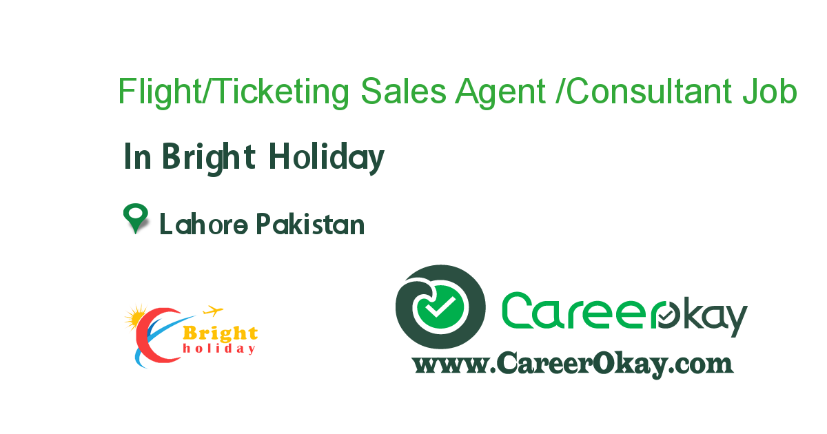 Flight/Ticketing Sales Agent /Consultant